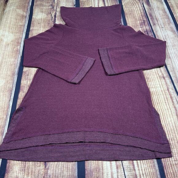 Anthropologie x Maeve Sweater Women's Medium Burgundy Cowl Neck Pullover Tunic - Picture 6 of 12